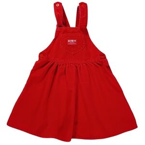 Vintage OshKosh B'gosh Red Corduroy Jumper Dress